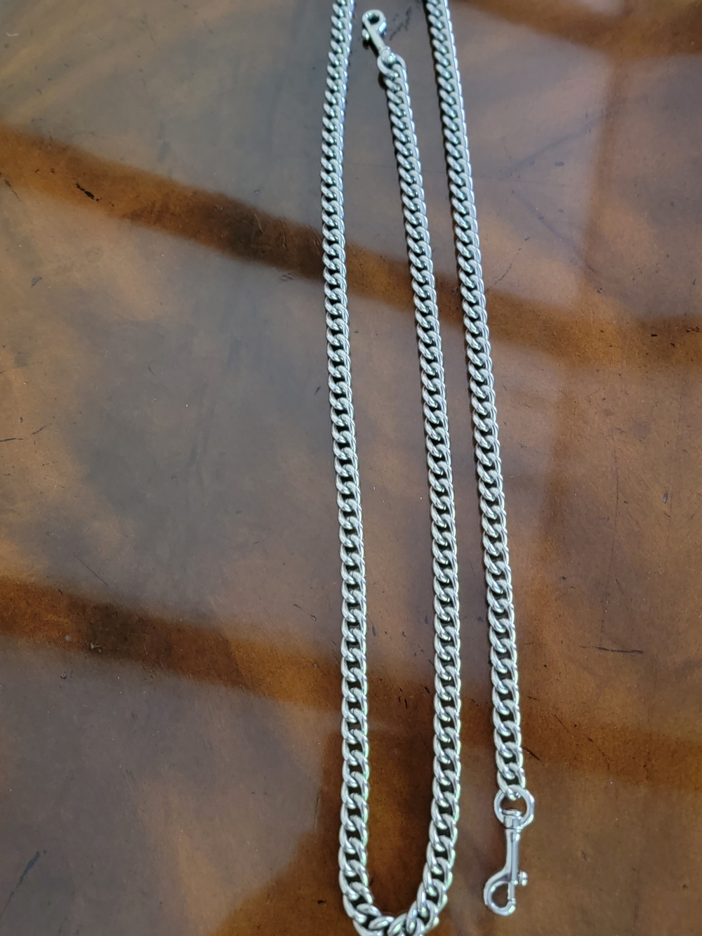 Silver-Tone Curb Chain Cross Body Handbag Strap
